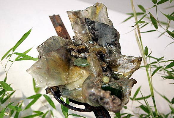 Laura Lynch, Sculpture detail of melted glass (Spencer Weiner / Los Angeles Times / October 2, 2009)