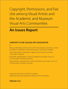 "Copyright, Permissions and Fair Use among Visual Artists and the Academic and Museum Visual Arts Communities: An Issues Report." College Art Association, January 24, 2014.