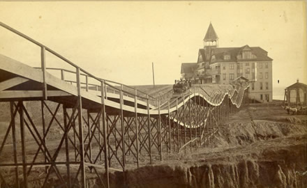 E.G. Morrison, Roller Coaster at the Arcadia Hotel, Santa Monica, late 1880s, albumen print (photo: Huntington Library, Art Collections, and Botanical Gardens)