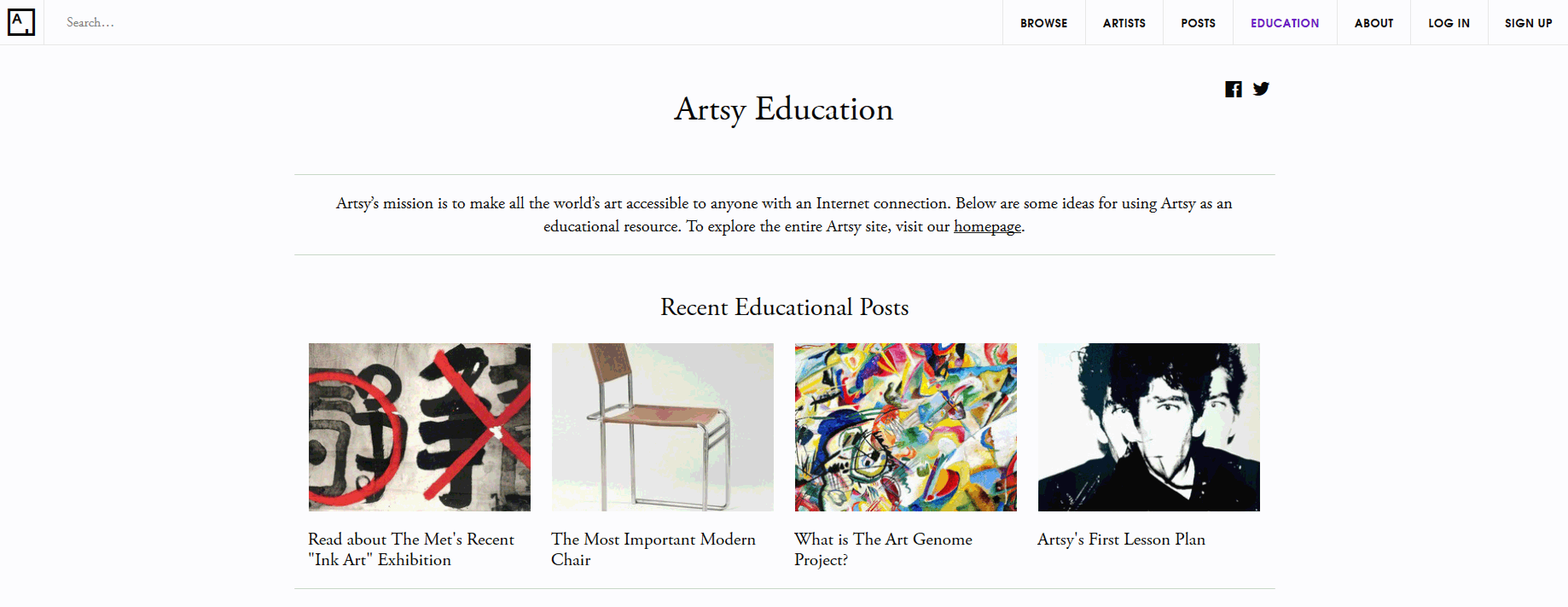 Artsy.net Education (accessed April 30, 2014)