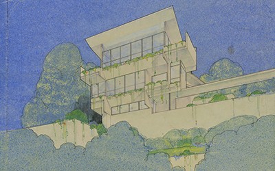 Rendering of the Wilson House, courtesy of R.M. Schindler Papers, Art, Design & Architecture Museum, UC Santa Barbara