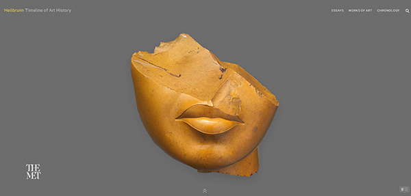 Fragment of a Queen's Face, New Kingdom, Amarna Period, yellow jasper (image: The Metropolitan Museum of Art, Edward S. Harkness Gift, 1926, Acc. No. 26.7.1396)