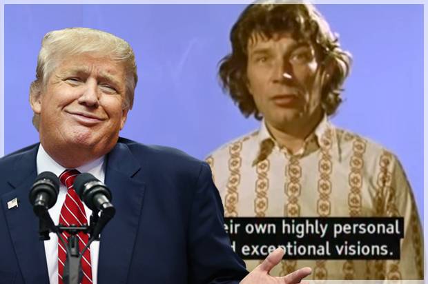 Donald Trump; John Berger in 'Ways of Seeing' (Credit: Getty/Tom Pennington)