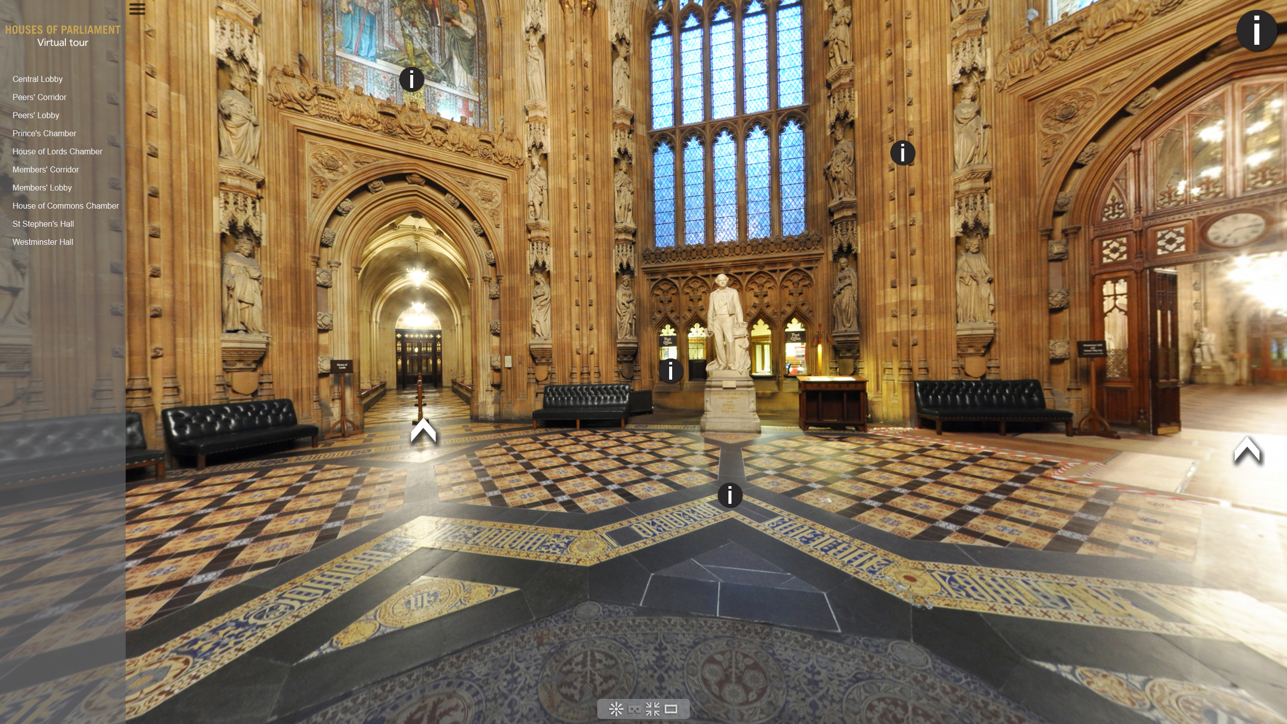 Houses of Parliament Virtual Tour: Central Lobby view