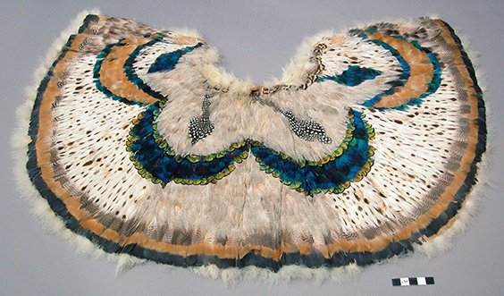 Feather cape – made of peacock feathers, etc. (pelerine). South African? 1820-1830. Image and original data provided by Peabody Museum of Archaeology and Ethnology. © President and Fellows of Harvard College (courtesy Artstor, harvard_peabody_awss35953_35953_387510640