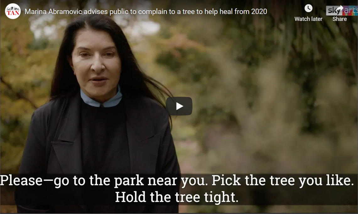 Marina Abramovic advises public to complain to a tree to help heal from 2020