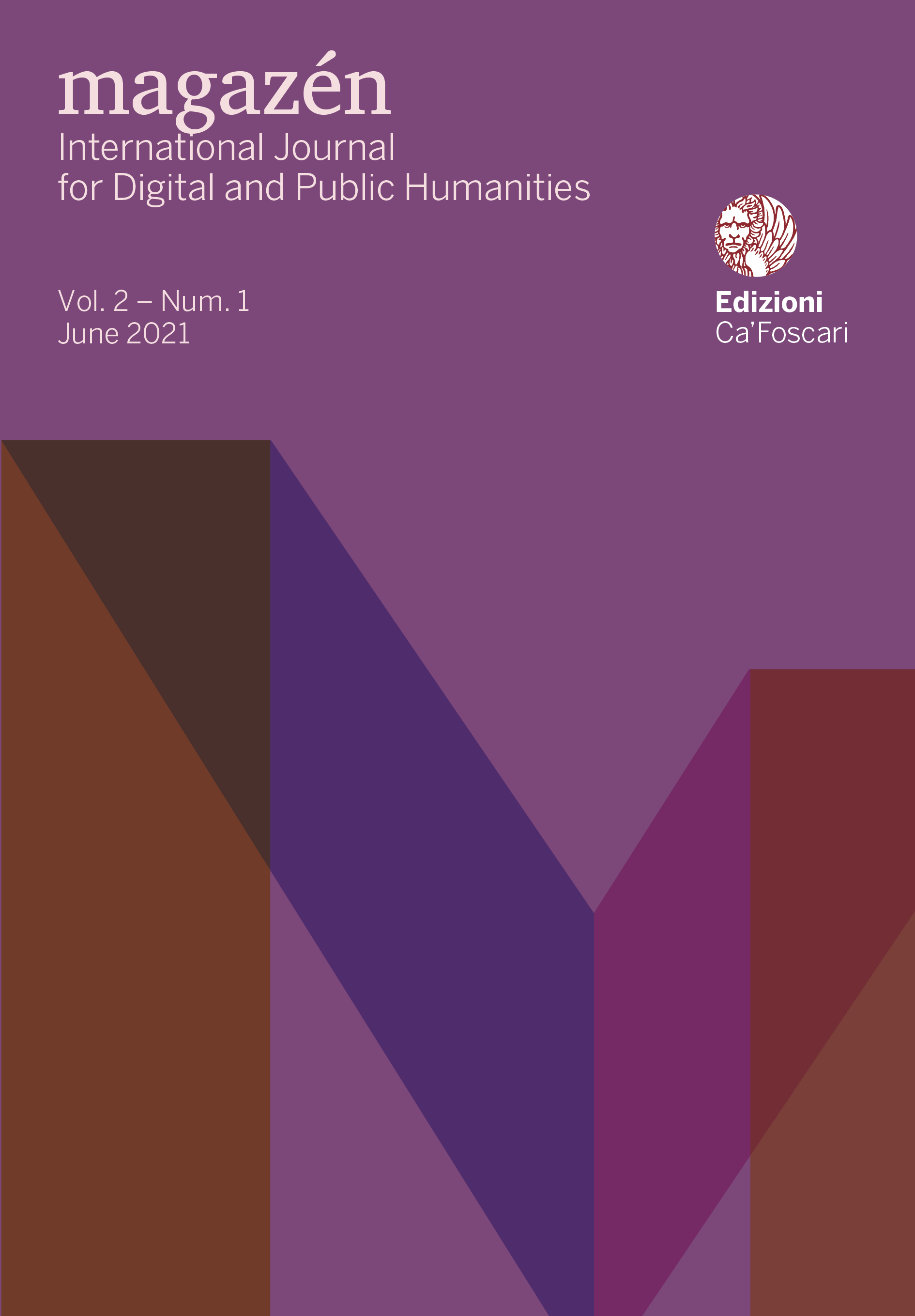 Cover of the First issue of the second volume of Magazén - International Journal for Digital and Public Humanities, Volume 2021.